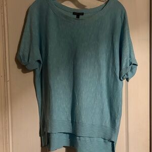 Eileen Fisher Light Blue Short Sleeve Top Linen